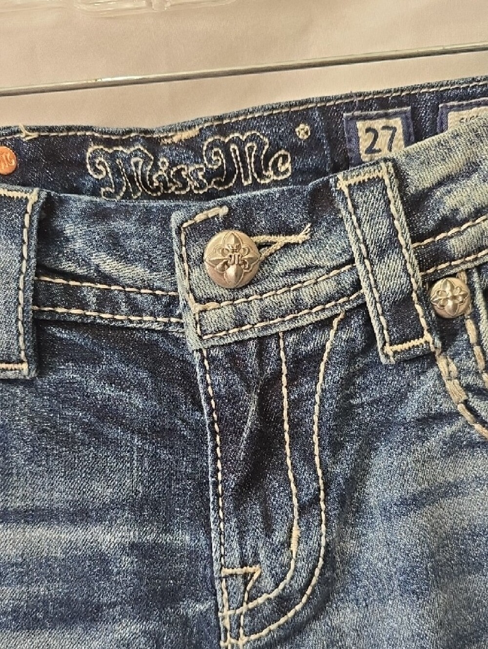 Miss Me Blue Faded Distressed Skinny Jeans - Picture 5 of 11